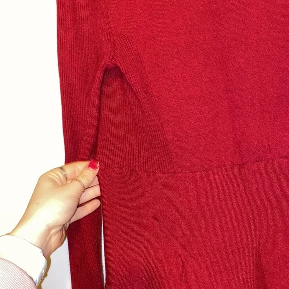 WHBM Burgundy Open Front Cardigan, Size XS - Picture 6 of 8